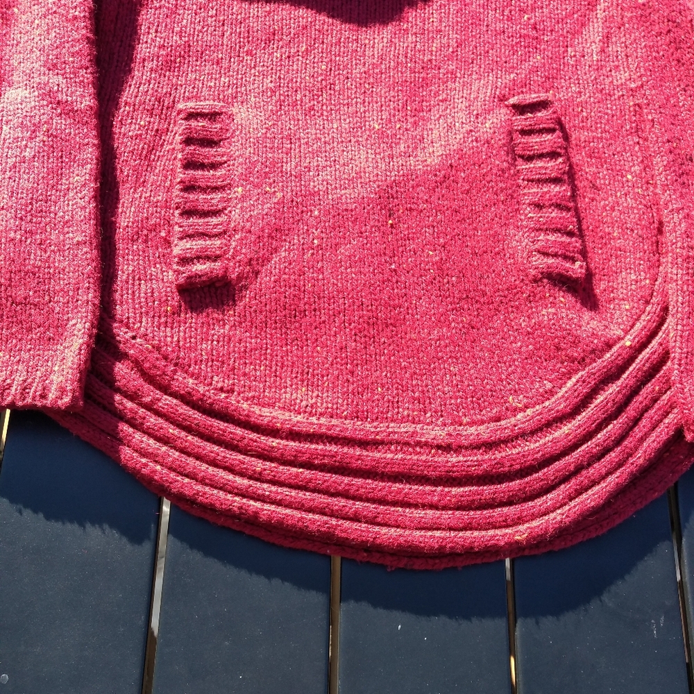 Cynthia Rowley Burgundy Turtleneck Sweater, Size Large, 50% Wool, Rounde… - Picture 3 of 12
